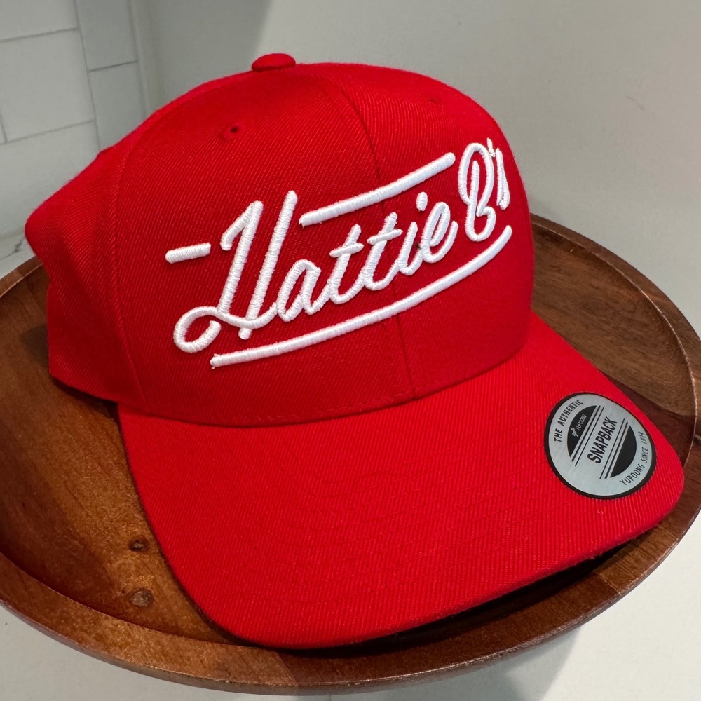 Hattie B's Hot Chicken Yupoong Snapback Hat Red Nashville Script Logo Cap Mens